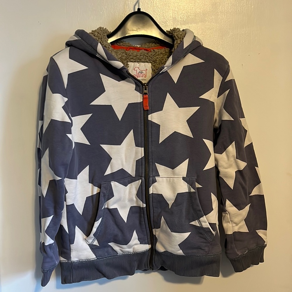 Mini boden zip up sherpa interior boys